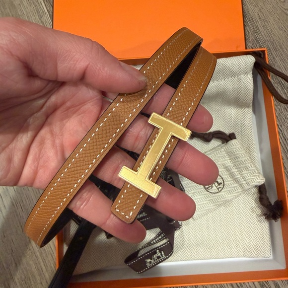 Hermes Tan and Gold Women's Belt - Picture 3 of 5